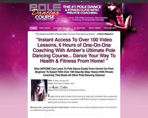 Home Pole Dancing Classes - 6 Hours of 100 Pole Dancing Videos Lessons With One-on-One Coaching