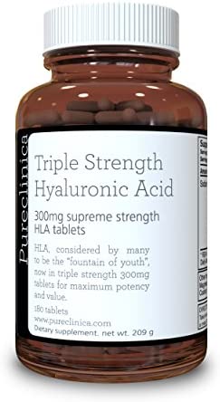 Hyaluronic Acid 300mg x 180 Tablets (3 Months Supply). Triple Strength Hyaluronic Acid. 300% Stronger Than Any Other HLA Tablet