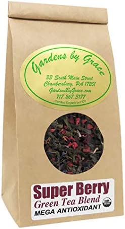 Superfood Berry Green Tea for Weight Loss, Belly Fat, Bloating, Detox, Energy, Water Retention and Good Health, Organic, Loose Leaf, 2 Ounces