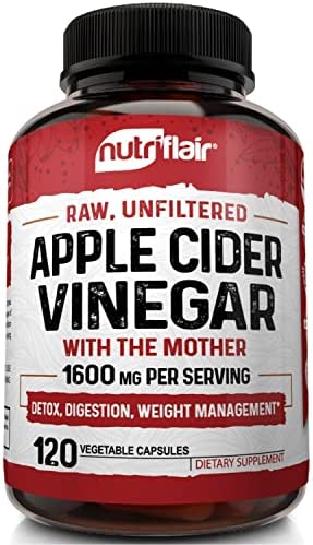 Apple Cider Vinegar Capsules with The Mother - 120 Vegan ACV Pills - Best Supplement for Healthy Weight Loss, Diet, Keto, Digestion, Detox, Immune - Powerful Cleanser & Appetite Suppressant Non-GMO