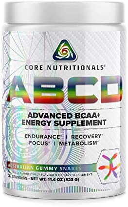 Core Nutritionals Platinum ABCD Advanced BCAA Energy Supplement, Improves Endurance, Recovery, and Focus 30 Servings (Australian Gummy Snakes)