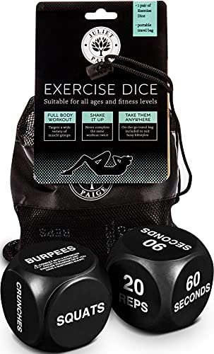 Exercise Dice - Fitness Workout Gear for Home Gym. PE Equipment and Accessories, Personal Trainer Work Out Game Supplies for Adults