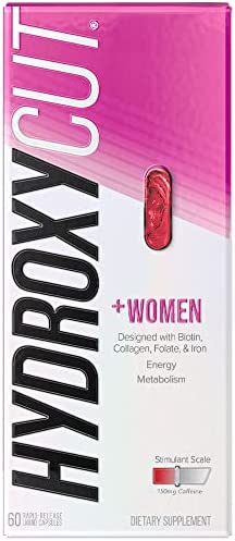 Hydroxycut + Women Pills with Biotin & Collagen | Hair Nails and Skin Vitamins | Iron Supplement | Metabolism and Energy Pills, 60 Count