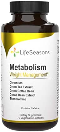 LifeSeasons - Metabolism - Weight Control Support and Energy Booster Supplement - Natural Appetite Suppressant - Chromium, Apple Cider Vinegar and Cocoa Bean Extract - 70 Capsules