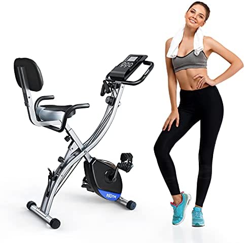 MGYM Foldable Exercise Bike, Magnetic Resistance 300 lb Capacity Stationary Bikes Indoor Cycling for Home Gym