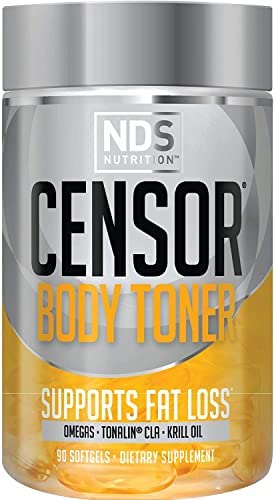 NDS Nutrition Censor - Fat Loss and Body Toner with CLA, Fish Oil, Safflower and Omega 3-6-9 Blend - Dietary Supplement for Improved Energy and Health (90 Softgels)