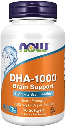 NOW Supplements, DHA 1,000 Brain Support, Extra Strength, 1,000 mg DHA, 90 Softgels