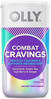 OLLY Combat Cravings Capsules, Metabolism & Energy Support Supplement, Chromium, Green Tea, Goji Berry, Ginger - 30 Count