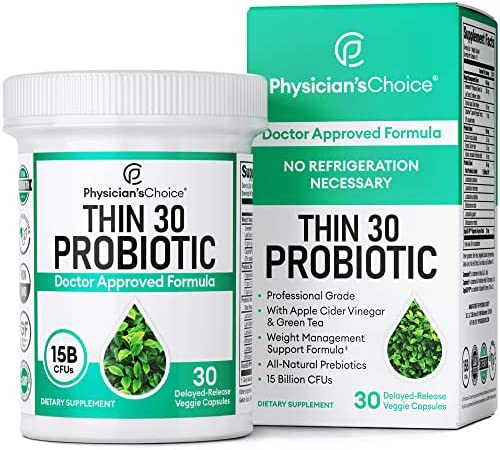 Probiotics for Weight Loss Support & Detox Cleanse - Lactobacillus Gasseri + 5 Probiotic Strains, ACV, Green Tea, Cayenne - Probiotics for Women & Men - Weight Loss Pills for Women & Men - 30 ct