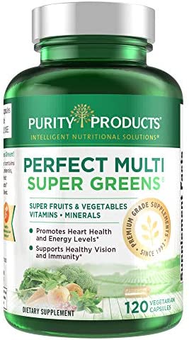 Purity Products Perfect Multi Super Greens Dietary Supplement Health Nutrition, 120 count