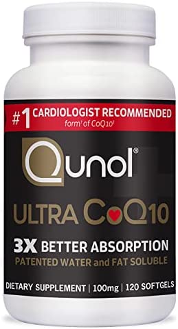 Qunol Ultra CoQ10 100mg, 3x Better Absorption, Patented Water and Fat Soluble Natural Supplement Form of Coenzyme Q10, Antioxidant for Heart Health, 120 Count Softgels