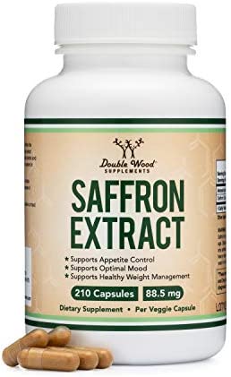 Saffron Supplement - Saffron Extract 88.5mg Capsules (210 Count) Appetite Suppressant for Weight Loss (Supports Eye, Retina, and Lens Health) by Double Wood Supplements