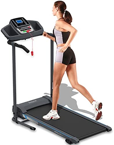 SereneLife Smart Electric Folding Treadmill – Easy Assembly Fitness Motorized Running Jogging Exercise Machine with Manual Incline Adjustment, 12 Preset Programs | SLFTRD20 Model