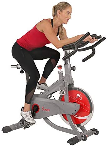 Sunny Health & Fitness AeroPro Indoor Cycling Exercise Bike with 44 LB Flywheel and Magnetic Resistance - SF-B1711, Grey