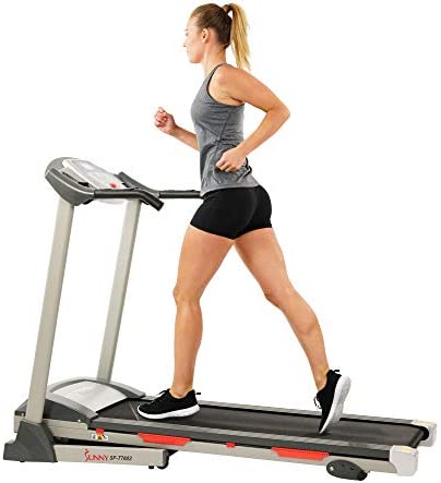 Sunny Health & Fitness Exercise Treadmills, Motorized Running Machine for Home with Folding, Easy Assembly, Sturdy, Portable and Space Saving - SF-T7603, Grey