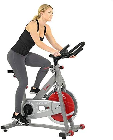 Sunny Health & Fitness Pro II Indoor Cycling Bike with Device Mount and Advanced Display – SF-B1995, Silver