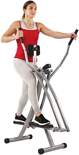 Sunny Health & Fitness SF-E902 Air Walk Trainer Elliptical Machine Glider w/LCD Monitor, 220 LB Max Weight and 30 Inch Stride