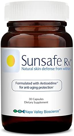 Sunsafe Rx Capsules - Natural Anti-Aging Skincare Nutritional Supplement with Healthy Antioxidants That Protect Your Skin & Eyes (30 Capsules)