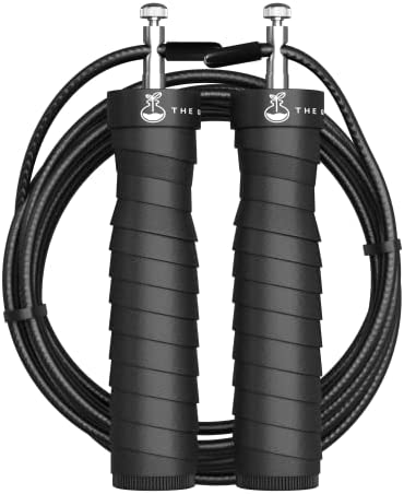 The Green Lab Premium Professional fast Jump rope set for fitness workouts at home or gym, adjustable, cardio, boxing, crossfit, endurance training, jumping exercises with a comfortable grip