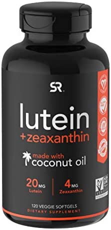 Vegan Lutein + Zeaxanthin (20mg) with Organic Coconut Oil for Better Absorption ~ Supports Vision & Eye Health ~ The ONLY Vegan Certified & Non-GMO Verified Lutein Available (120 Softgels)