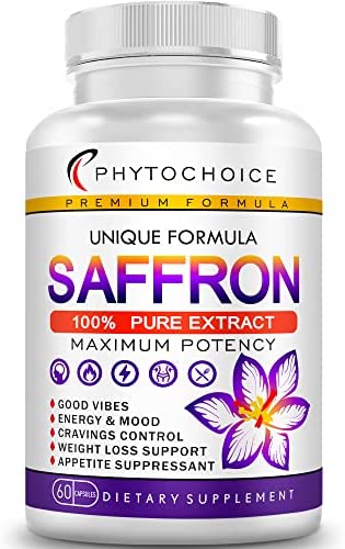 100% Pure Saffron Extract Natural Appetite Suppressant for Healthy Weight Loss-Metabolism Booster-Appetite Suppression Diet Pills that Work for Women and Men-Hunger Craving Control Supplement-1 Bottle