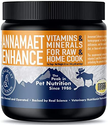 Annamaet Enhance Vitamin and Mineral Supplement for Raw and Home Cook Meals for Dogs, 8.5-oz jar