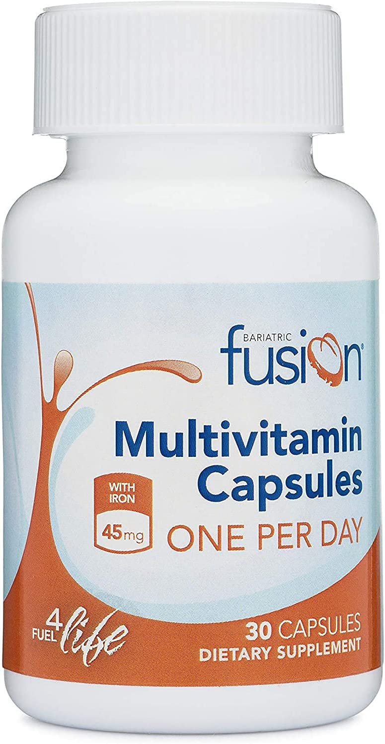 Bariatric Fusion Bariatric Multivitamin with Iron ONE per Day Capsule, 45mg of Iron for Post Bariatric Surgery Patients Including Gastric Bypass and Sleeve Gastrectomy, 30 Count, 1 Month Supply