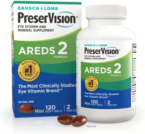 Bausch + Lomb Preser-Vision AREDS 2 Formula Supplement (120ct), Lutein Nutritional Supplements,Carotenoids Nutritional Supplements