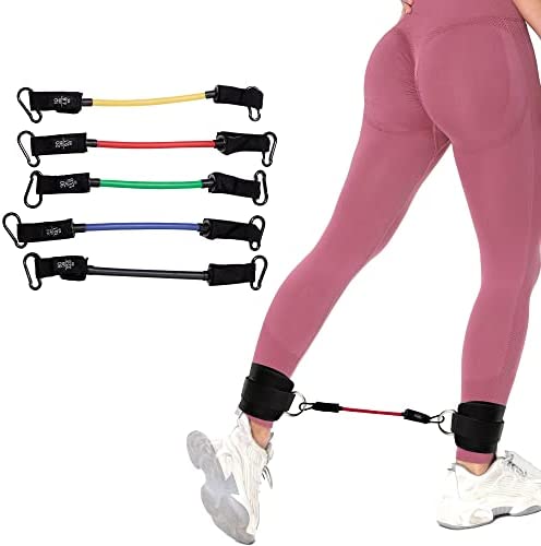 Butt Workout Naked Strap Resistance Band Set, 150LB Five Different Pound Resistance Bands, Home Bare Strap Accessories, Glute Leg Workout