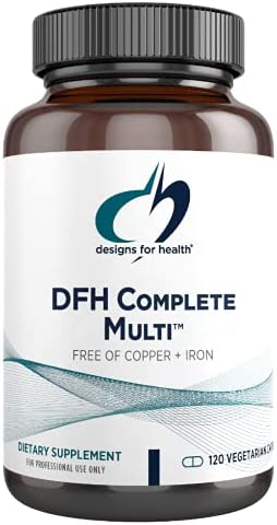 Designs for Health DFH Complete Multi - Comprehensive Multi Vitamin + Mineral Supplement with Folate, 1000 IU Vitamin D, Immune Support Vitamins - Multivitamin with No Copper, No Iron (120 Capsules)