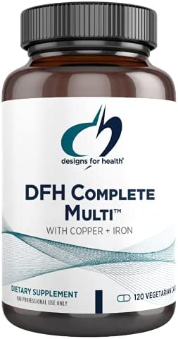 Designs for Health DFH Complete Multi with Copper + Iron - Comprehensive Multi Vitamin + Mineral Supplement with Folate, 1000 IU Vitamin D, Immune Support Vitamins - Multivitamin (120 Capsules)