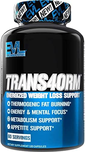 EVL Thermogenic Fat Burner Pills - Weight Loss Support and Fast Acting Energy Booster - Trans4orm Green Tea Fat Burner Pills, Metabolism Support, Appetite Support, Weight Loss Supplement (60 Servings)