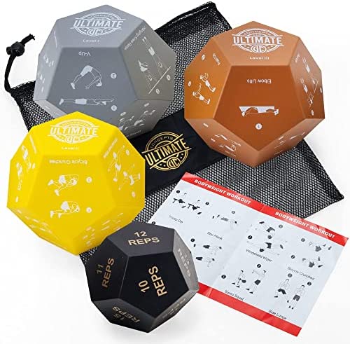 Exercise Dice - Personal Gym Trainer Workout Dice - Fitness Dice for Adults - Fun Exercise Games for HIIT, Cardio - Home Workouts Equipment and Accessories - Workout Gifts for Women and Men