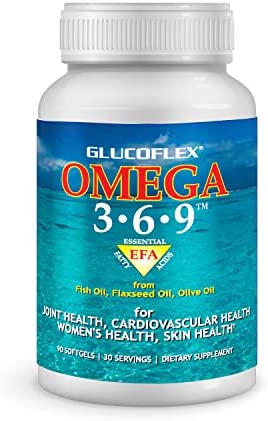 Glucoflex Omega 3-6-9, Omegas from EPA/DHA Fish Oil for Joint Health, 20 servings