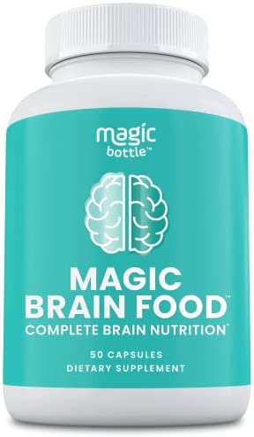 Magic Brain Food - Choline Nutritional Supplements for Adults, All-in-One Cognitive Multivitamin for Cognitive & Memory Functions, 21 Vitamins & Minerals, Non-GMO & Made in Canada, 50 Capsules.