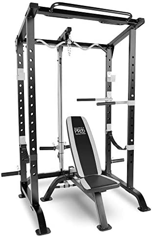 Marcy Pro Full Cage and Weight Bench Personal Home Gym Total Body Workout System