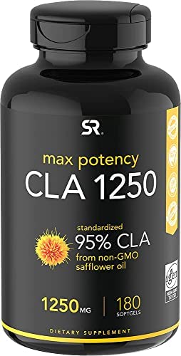 Max Potency CLA 1250 (180 Softgels) with 95% Active Conjugated Linoleic Acid | Weight Management Supplement for Men and Women | Non-GMO, Soy & Gluten Free