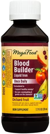 MegaFood Blood Builder Liquid Iron - Once Daily Iron Supplement Formulated to Support Healthy Energy Levels, Be Non-Constipating & Gentle on Stomach - with Vitamin B12-7.7 Fl Oz (24 Servings)