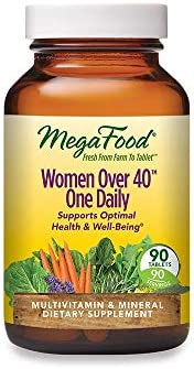 MegaFood Women's 40+ One Daily - Mineral & Multivitamin Supplement for Women with Vitamin B, C, & D, Folate, Biotin & Iron - Non-GMO, Gluten-Free, Vegetarian, and Made without Soy & Dairy - 90 Tabs