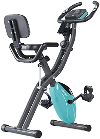 Merax Folding Exercise Bike, Stationary Bike with Magnetic Resistance and Oversize Seat, Indoor Cycling Bike