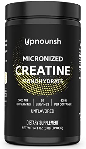 Micronized Creatine Monohydrate Powder 400 G - Unflavored Vegan Creatine Powder for Pre Workout, Muscle Building - Pure Creatine for Women and Men - Instantized Creatine Supplement, 80 Servings