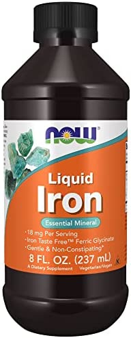 NOW Supplements, Iron Liquid 18 mg, Non-Constipating*, Essential Mineral, 8-Ounce