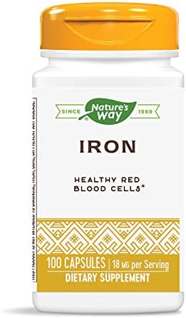 Nature's Way Iron 18 mg Capsule, 100 Count