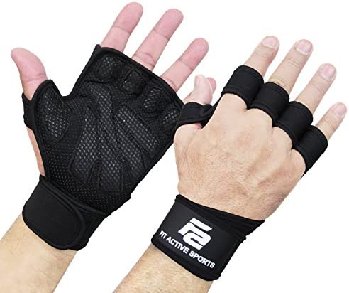 New Ventilated Weight Lifting Workout Gloves with Built-in Wrist Wraps for Men and Women - Great for Gym Fitness, Cross Training, Hand Support & Weightlifting.