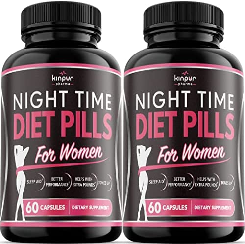 Night Time Fat Burner for Women - Weight Loss Pills for Women That Support Metabolism and Balanced Appetite - Increased Energy, Better Performance - Natural Aid for Cravings (60 Capsules (Pack of 2))