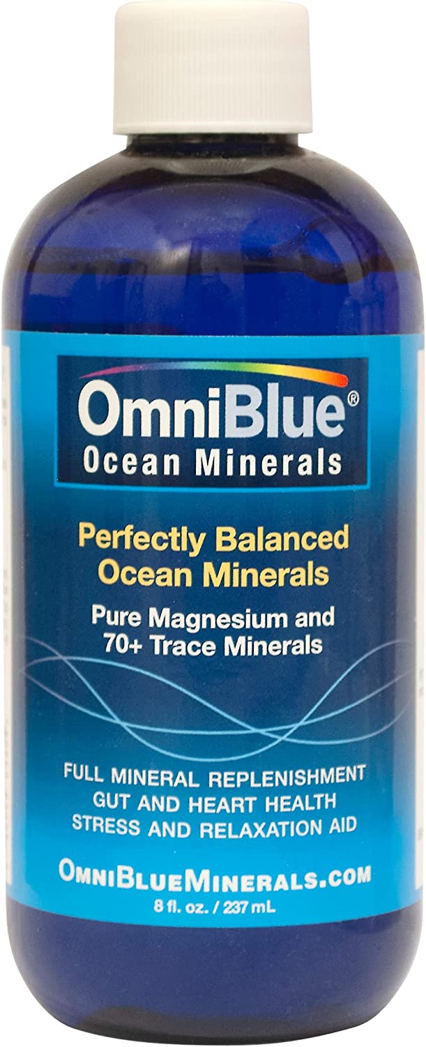 OmniBlue Ocean Minerals | 100% Natural Solar-Harvested Ocean Electrolytes | All Required Macro and Trace Minerals | Not Lab-Made | No Additives … (8 oz.)