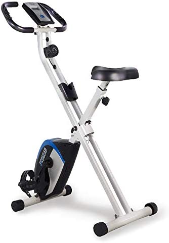 ProGear 225 Folding Magnetic Upright Exercise Bike with Heart Pulse, White