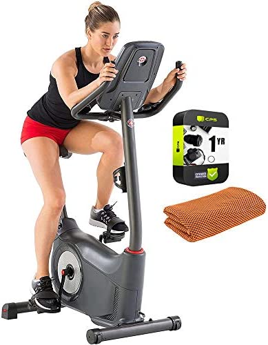 Schwinn 100513 170 Upright Bike Bundle with Workout Cooling Sport Towel and 1 YR CPS Enhanced Protection Pack