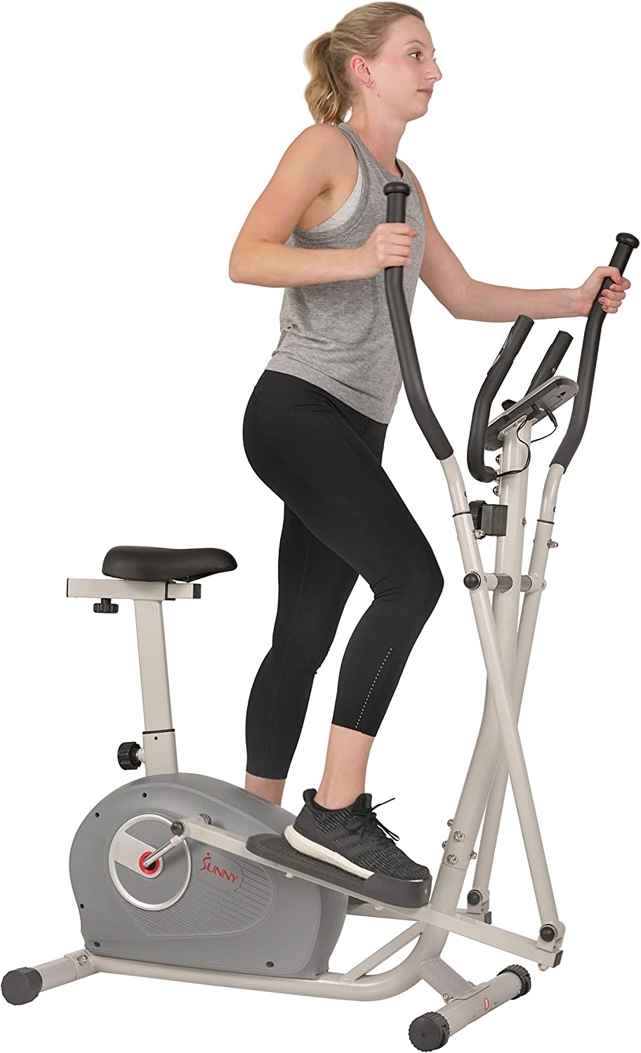 Sunny Health & Fitness Essential Magnetic Upright Seated Elliptical