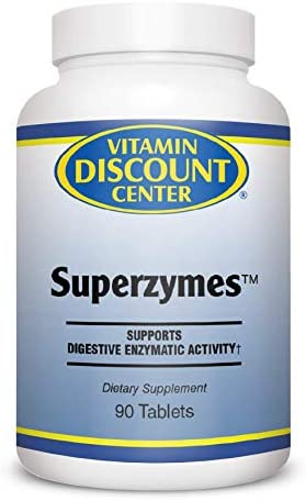 Vitamin Discount Center, Superzymes Healthy Digestive Enzymes, Dietary Nutritional Supplement, Yeast Free, Soy Free, Dairy Free, 90 Tablets